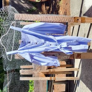 NWT Cold Shoulder 🌞 Striped Shirt Dress ~ Fashion Nova